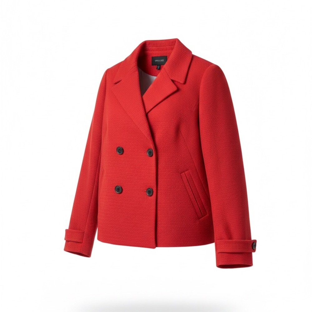 Talbots Vibrant Red Pea Coat